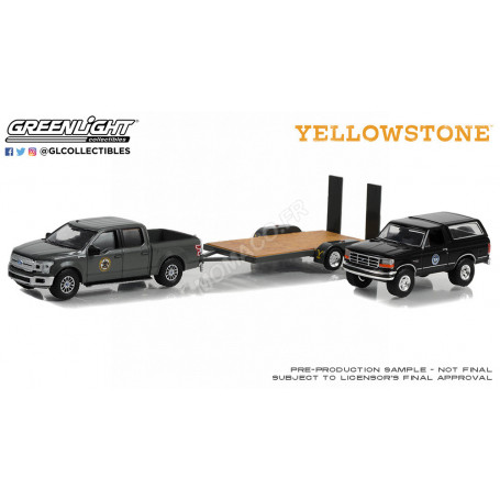 SET DE VEHICULES : FORD F-150 "YELLOSTONE (2018) - MONTANA LIVESTOCK" ET FORD BRONCO 1992