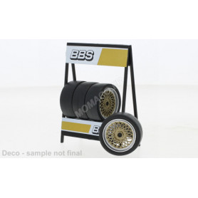 SET DE 4 PNEUS BBS ARGENT/OR